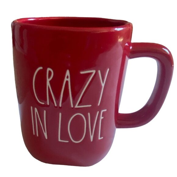 Rae Dunn Artisan Collection # 202 Crazy In Love Ceramic Coffee Mug-Red - Picture 1 of 4